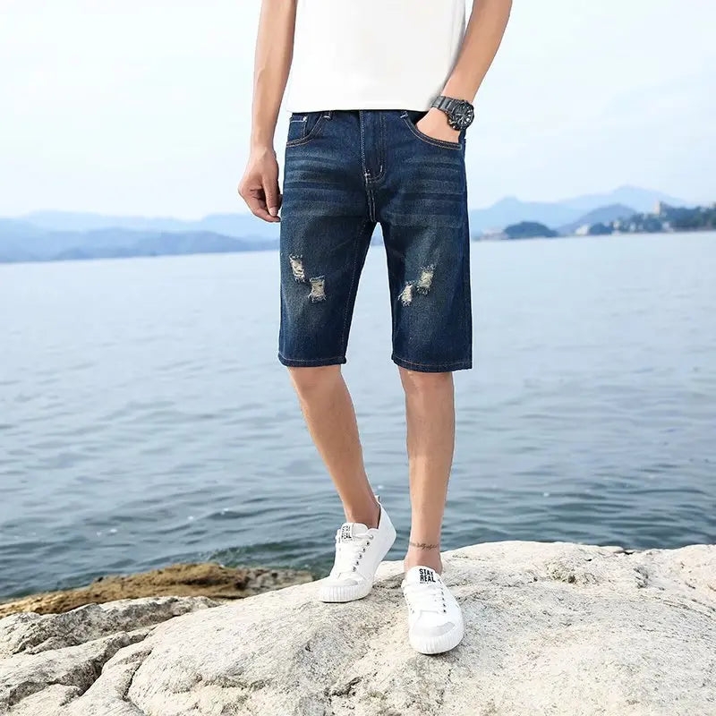 Brenton Distressed Denim Shorts